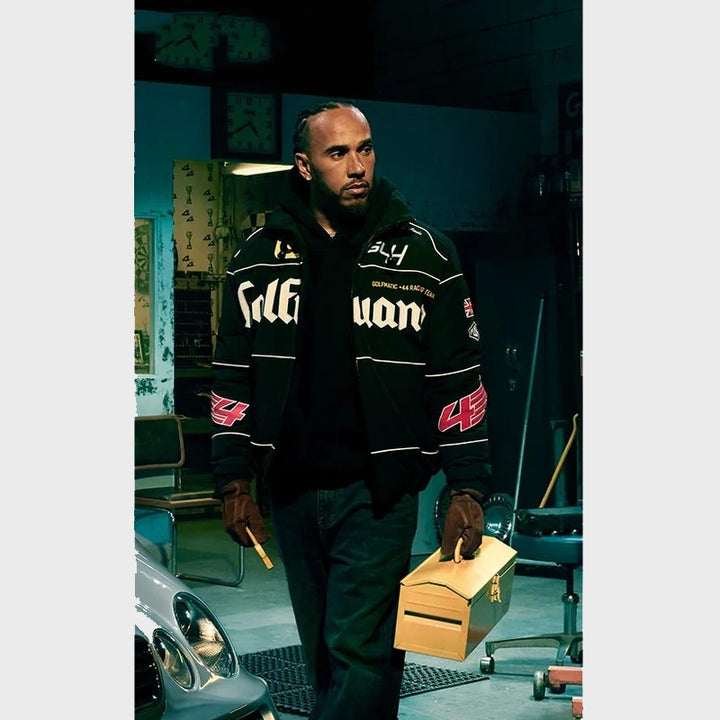 ジャケット・アウター lwood Studio x Golf Lewis Hamilton +44 x Golf Wang Black Jacket - JacketMakerUSA