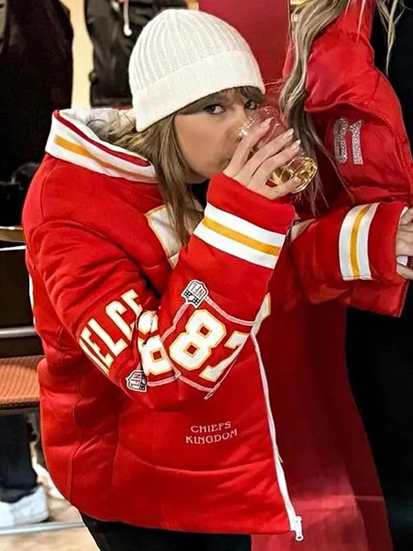 87 Taylor Swift Travis Kelce Puffer Jacket