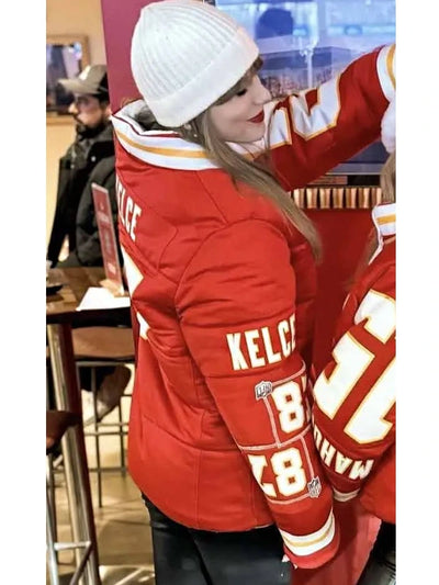 87 Taylor Swift Travis Kelce Puffer Jacket