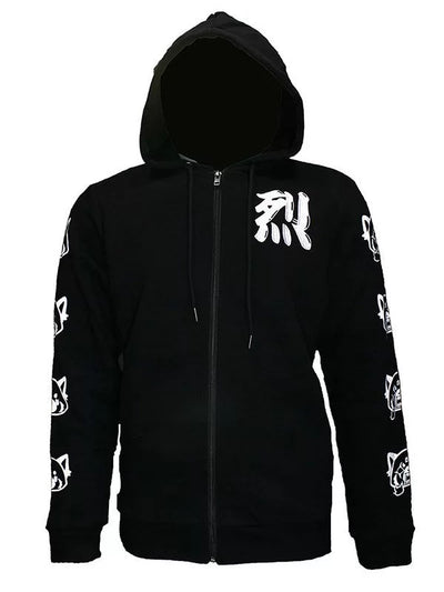 Aggretsuko Sleeve Faces Black Hoodie