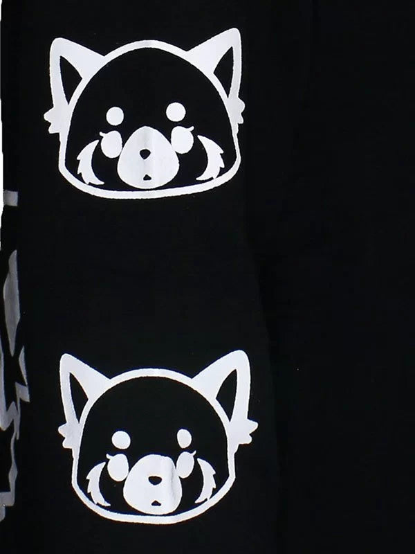 Aggretsuko Sleeve Faces Black Hoodie