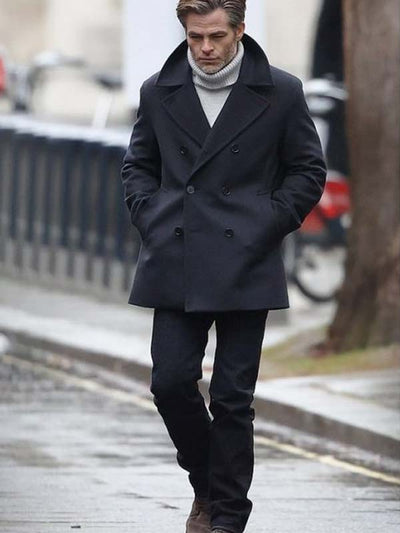 All the Old Knives Chris Pine Black Peacoat