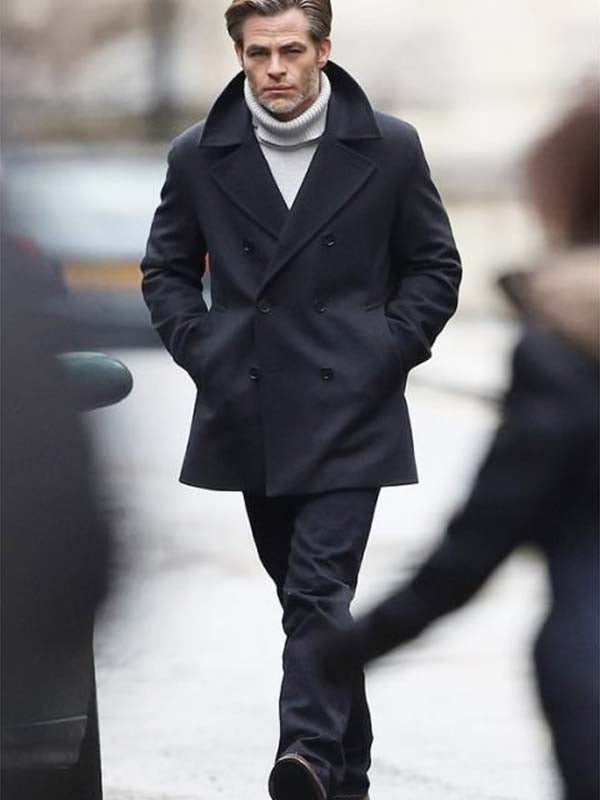 All the Old Knives Chris Pine Black Peacoat