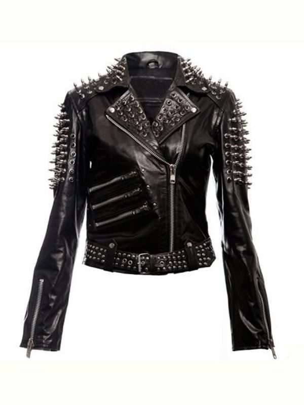 Black Spikes Studded Punk Jacket