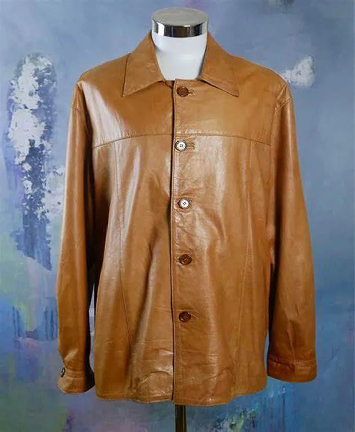 Camel Tan Vintage Leather Jacket