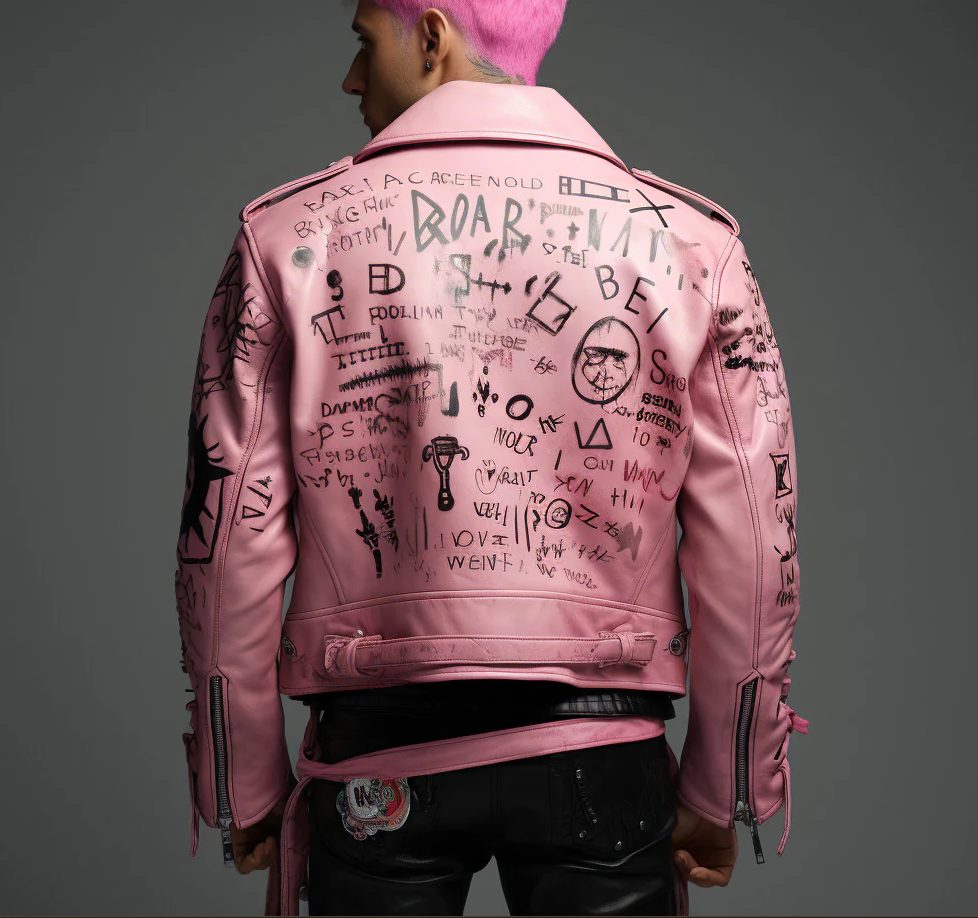 Crybaby Lil Peep leather jacket Pink