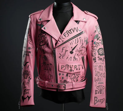 Crybaby Lil Peep leather jacket Pink