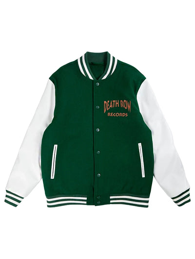 Death Row Green Paisley Varsity Jacket