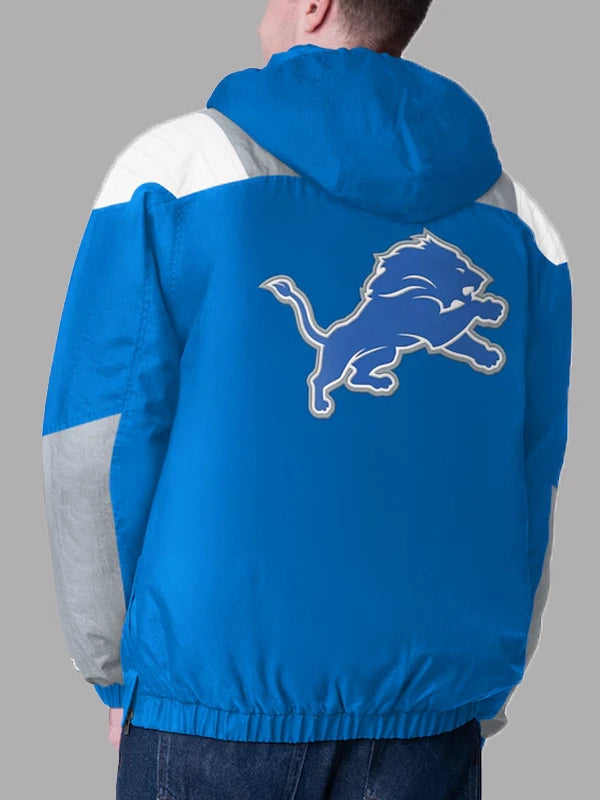 Detroit Lions Starter Half-Zip Pullover Hoodie Jacket