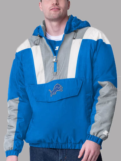 Detroit Lions Starter Half-Zip Pullover Hoodie Jacket