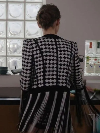 Emily In Paris S03 Lily Collins Houndstooth Jacket