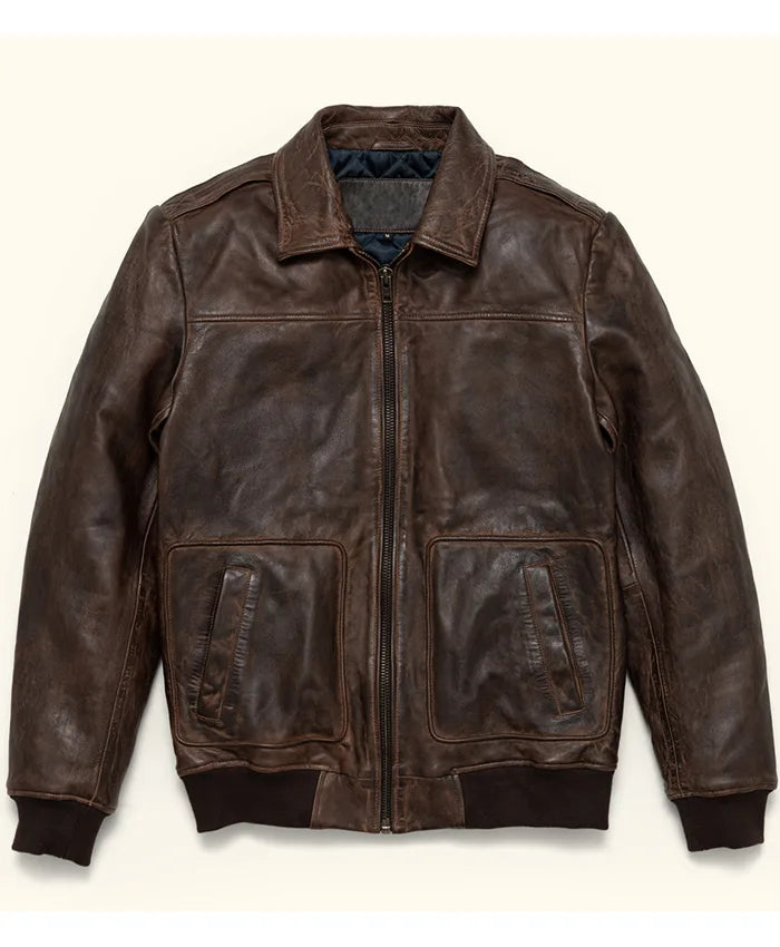 Full Grain Leather Bomber Jacket