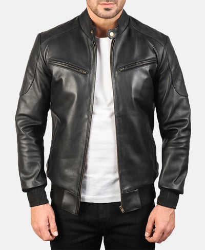 Full Grain Leather Bomber Jacket