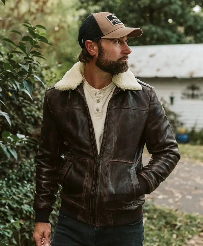 Full Grain Leather Bomber Jacket