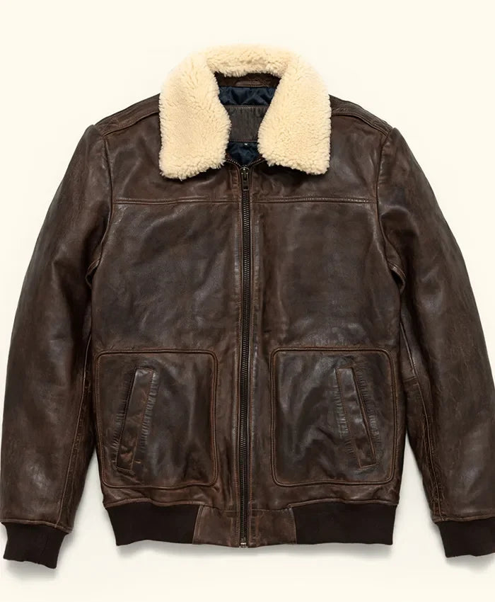 Full Grain Leather Bomber Jacket