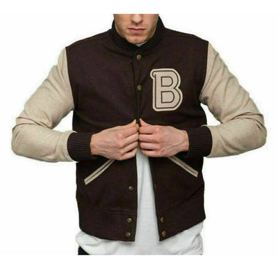 Handmade Hotline Miami Jacket – Payday 2 Brown B logo Varsity Cosplay Costume
