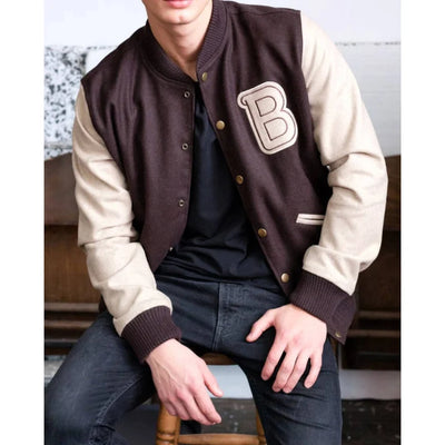 Handmade Hotline Miami Jacket – Payday 2 Brown B logo Varsity Cosplay Costume
