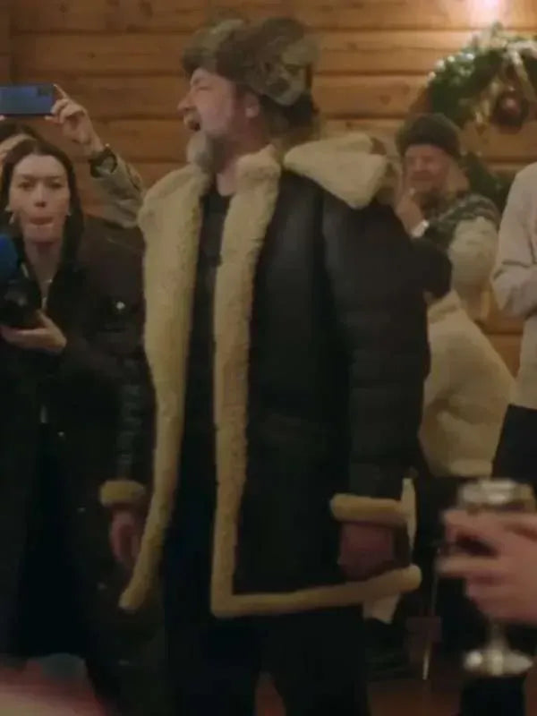 Iconic Páll Sigþór Pálsson-Inspired 2024 Black Shearling Leather Jacket
