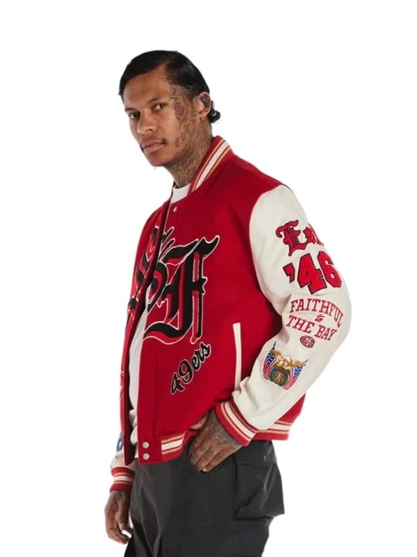 Jeff Hamilton San Francisco 49ers Wool and Leather Varsity Jacket