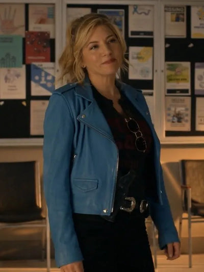 Katheryn Winnick Big Sky S03 Blue Leather Jacket