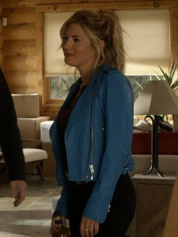 Katheryn Winnick Big Sky S03 Blue Leather Jacket