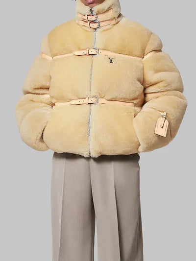 Kim Kardashian Louis Vuitton Shearling Jacket