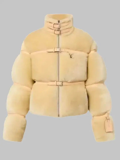 Kim Kardashian Louis Vuitton Shearling Jacket