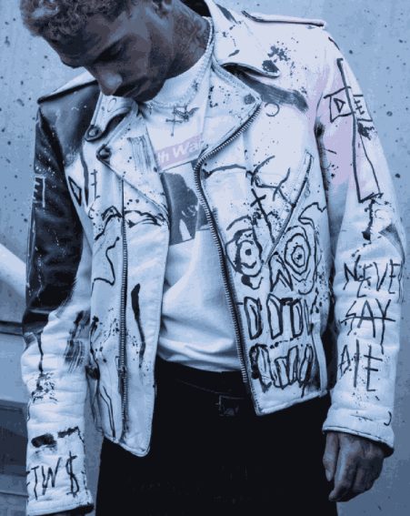 Lil Peep Never Say Die Painted Jacket