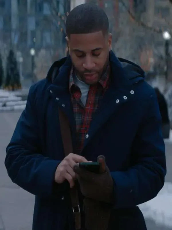 Meet Me Next Christmas Devale Ellis Blue Jacket