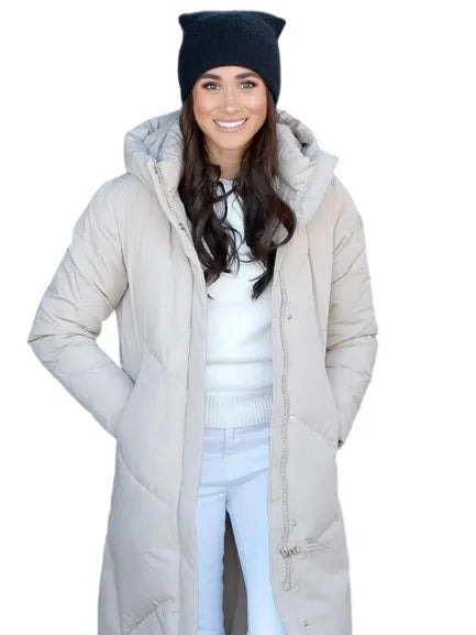 Meghan Markle Calvin Klein Quilted Maxi Puffer Jacket