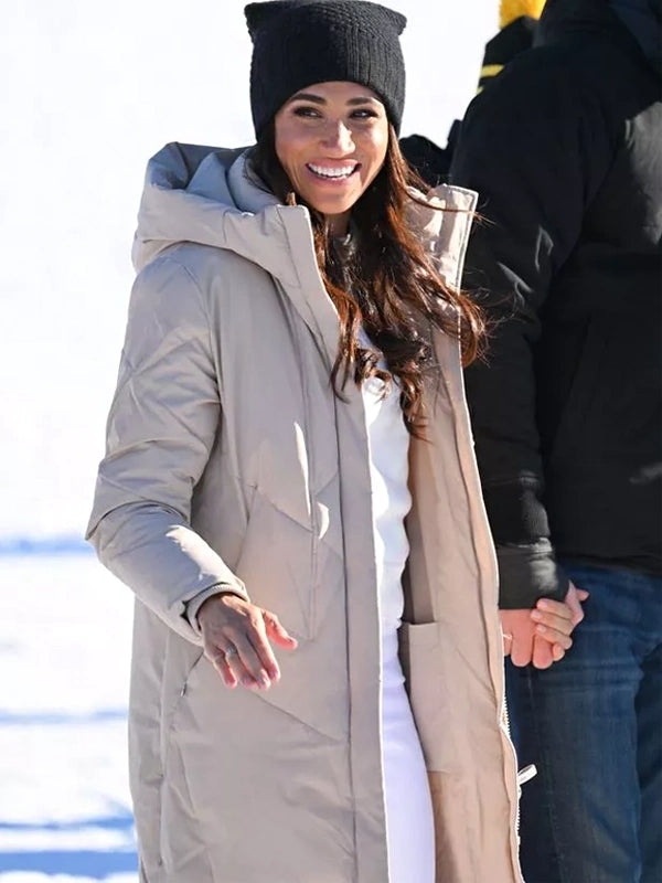 Meghan Markle Calvin Klein Quilted Maxi Puffer Jacket