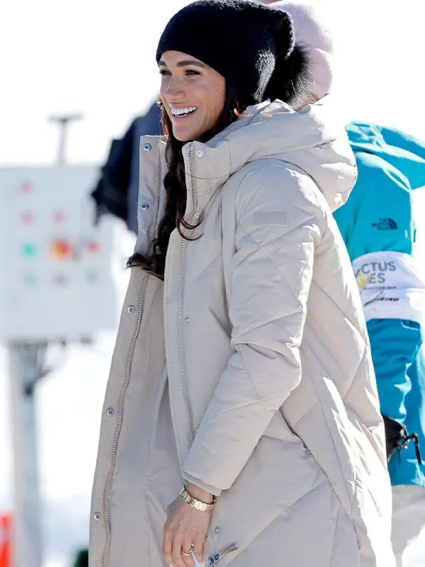 Meghan Markle Calvin Klein Quilted Maxi Puffer Jacket