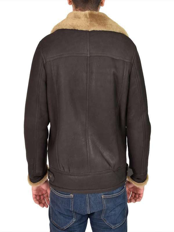 Men Brown B3 Shearling Bomber Jacket