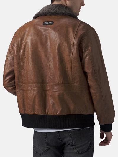 Men’s Brown Leather Flight Jacket