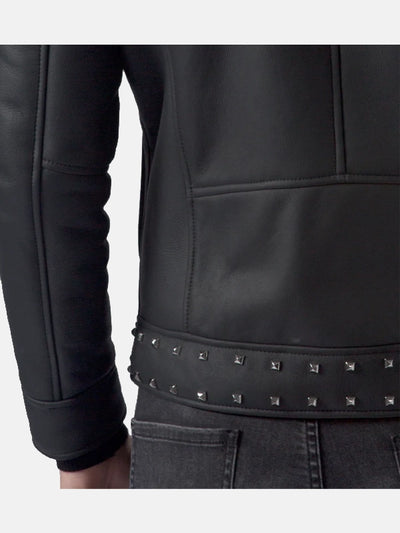 Men’s Studded Black Leather Jacket