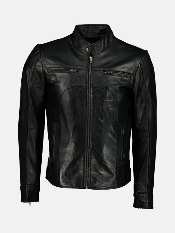 Men’s Supreme Black Leather Cafe Jacket