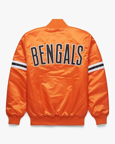 NFL Cincinnati Bengals Starter Orange Satin Varsity Jacket