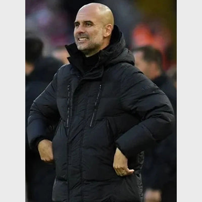 Pep Guardiola Black Puffer Coat