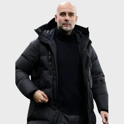 Pep Guardiola Black Puffer Coat