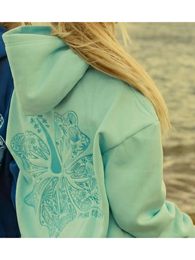 Pink Palm Puff Hawaii Hibiscus Hoodie