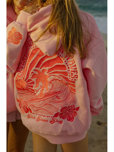 Pink Palm Puff Hoodie