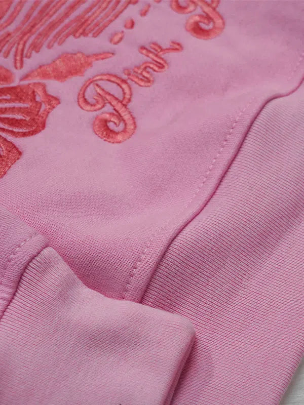 Pink Palm Puff Hoodie