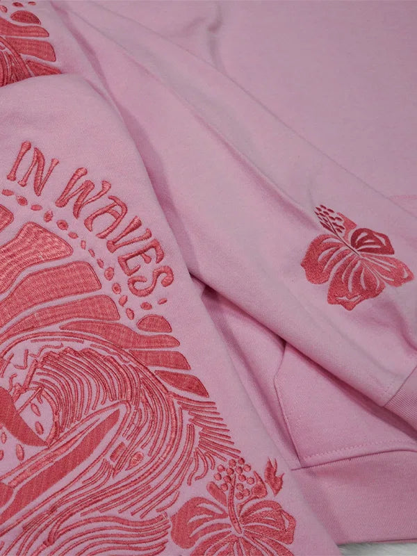 Pink Palm Puff Hoodie