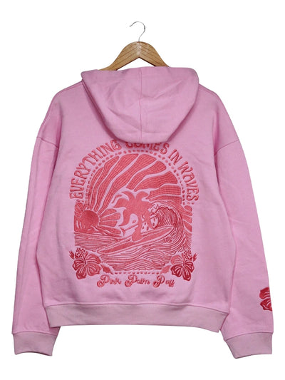 Pink Palm Puff Hoodie