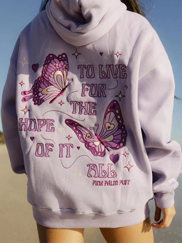 Pink Palm Puff Hoodie