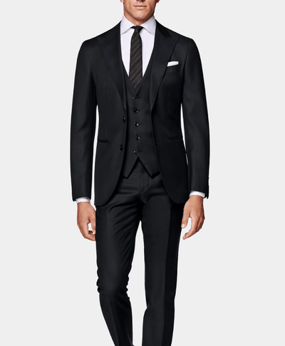 Russion Black 3 Piece Mens Suit