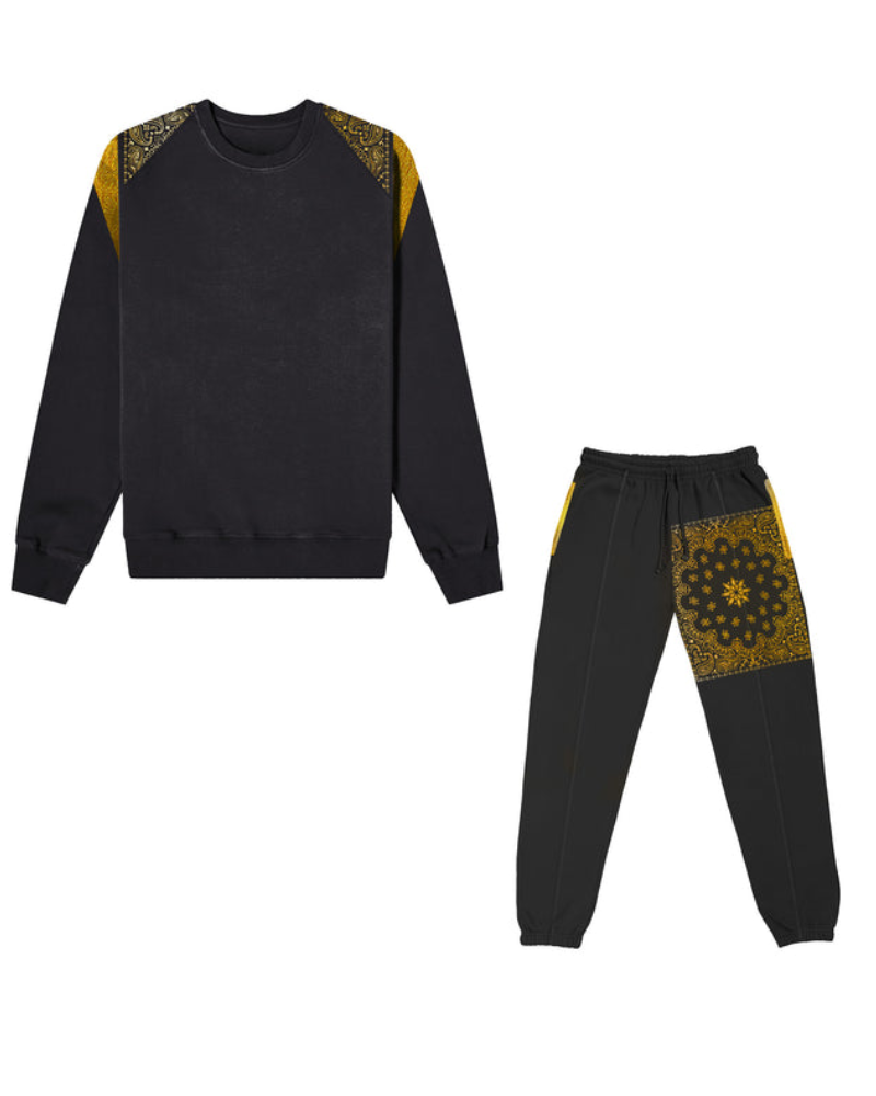 Shante Broadus Black Bandana Tracksuit