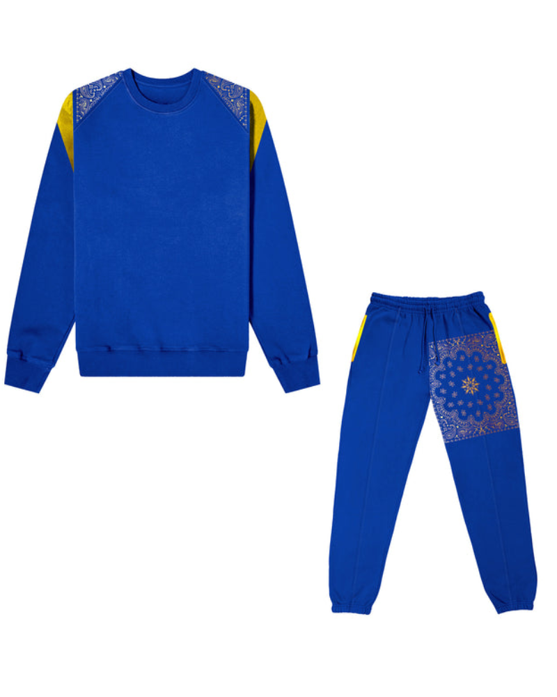 Shante Broadus Blue Bandana Tracksuit