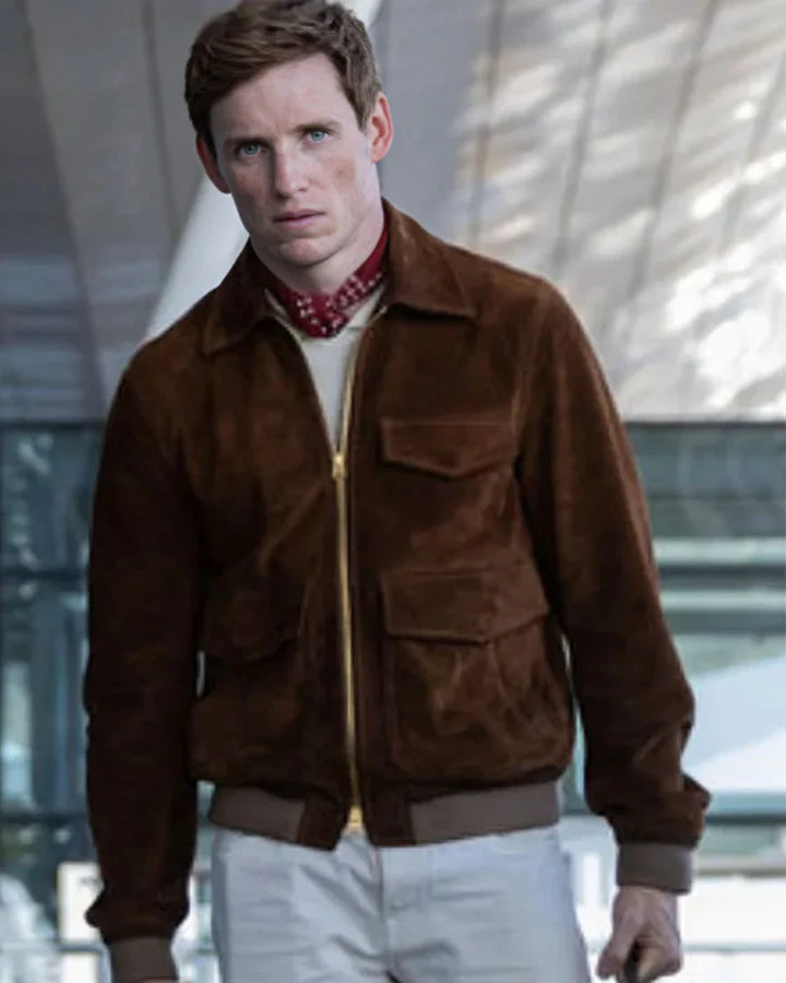 The Day Of the Jackal Eddie Redmayne Brown Jacket