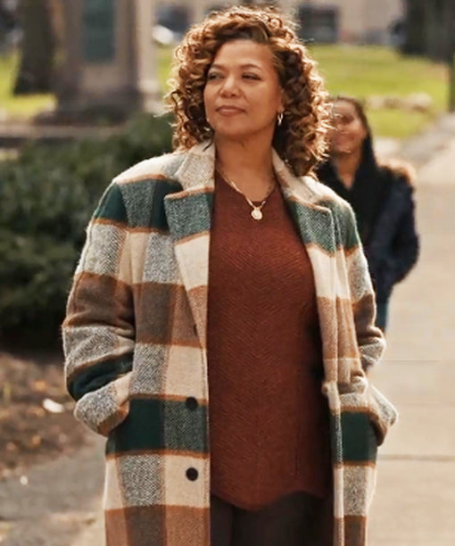 The Equalizer Queen Latifah Checkered Coat